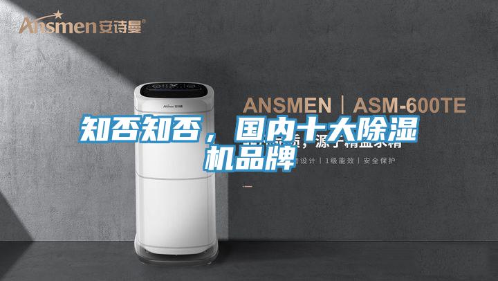 知否知否，國內十大除濕機品牌