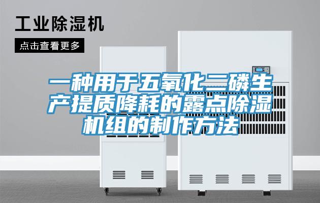 一種用于五氧化二磷生產(chǎn)提質(zhì)降耗的露點(diǎn)除濕機(jī)組的制作方法