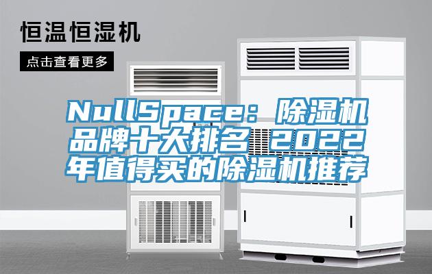 NullSpace：除濕機品牌十大排名 2022年值得買的除濕機推薦