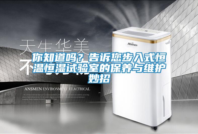 你知道嗎？告訴您步入式恒溫恒濕試驗室的保養與維護妙招