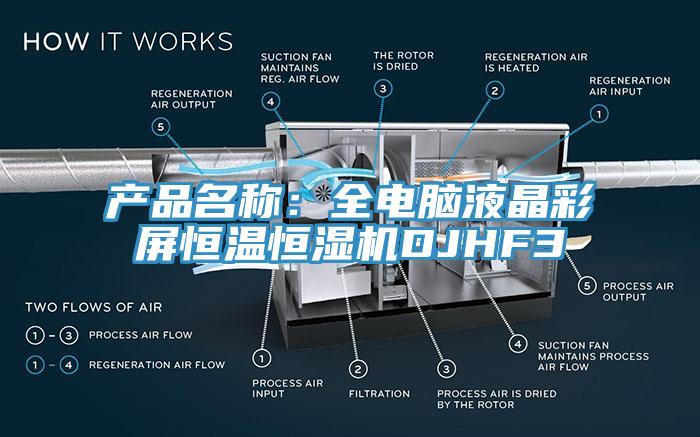 產品名稱：全電腦液晶彩屏恒溫恒濕機DJHF3