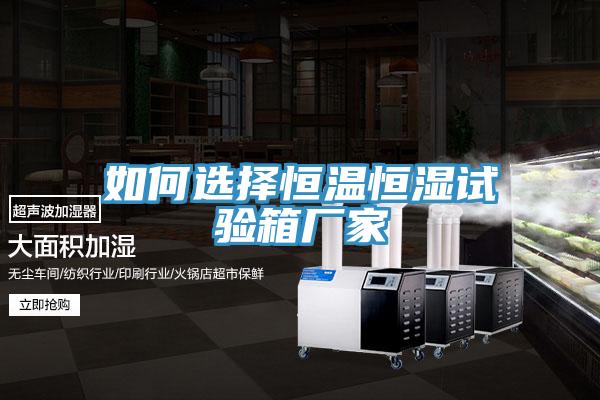 如何選擇恒溫恒濕試驗箱廠家