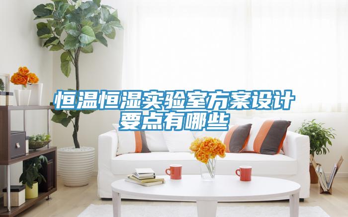 恒溫恒濕實驗室方案設計要點有哪些