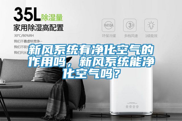 新風系統有凈化空氣的作用嗎，新風系統能凈化空氣嗎？