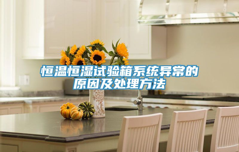 恒溫恒濕試驗箱系統異常的原因及處理方法
