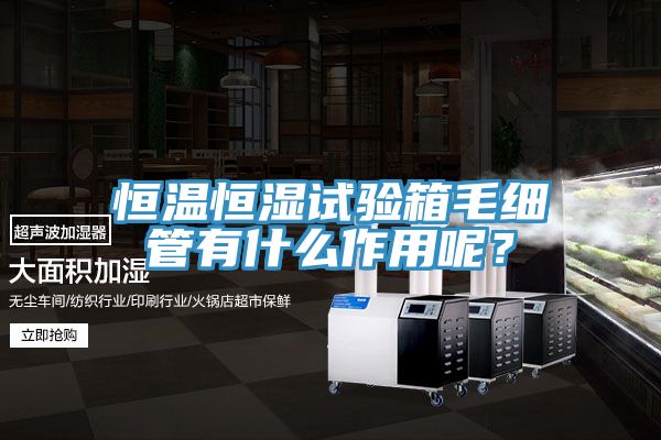 恒溫恒濕試驗箱毛細管有什么作用呢？
