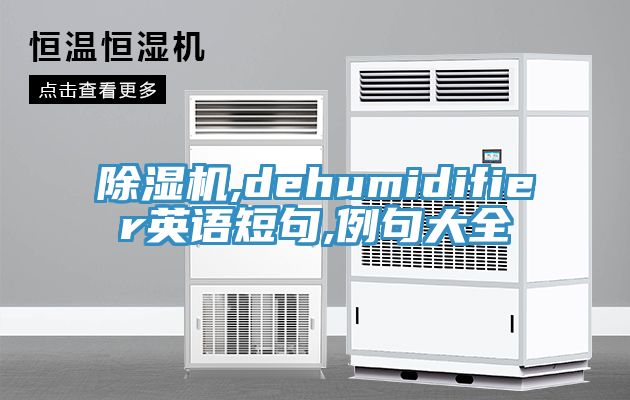 除濕機(jī),dehumidifier英語短句,例句大全